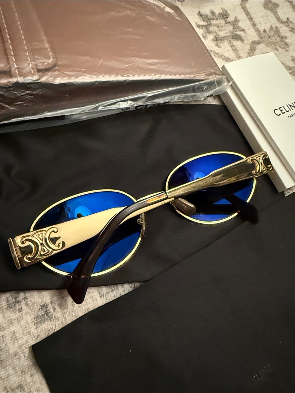 AUTHENTIC! Celine Triomphe Gold Frame Sunglasses - Picture 5 of 9